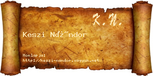 Keszi Nándor névjegykártya